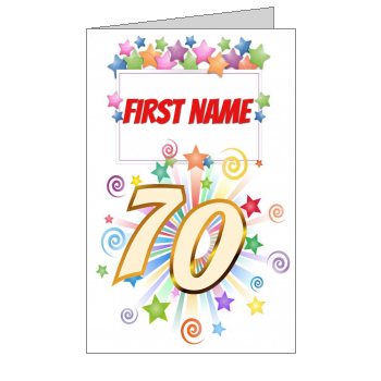 70th Birthday card free printable template or send online
