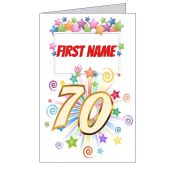 Birthday Card 70 Years Green virtual