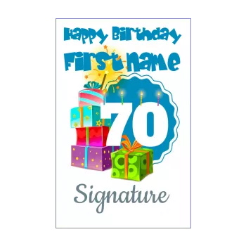 happy birthday card gift 70 years blue 