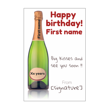 Happy Birthday Card Champagne Sea Free Template Card 2242
