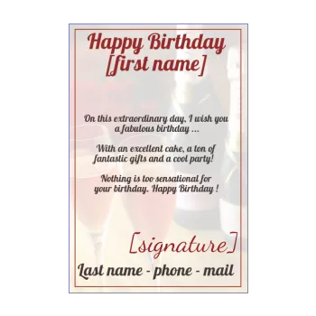 happy birthday card champagne rose 