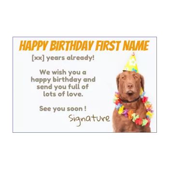 funny happy birthday card dog brown kid animals 