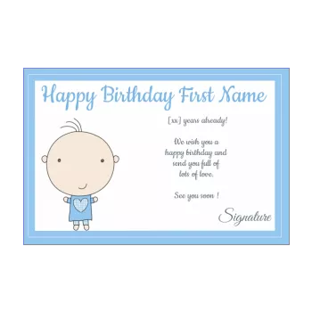 happy birthday card baby blue boy drawing kid 