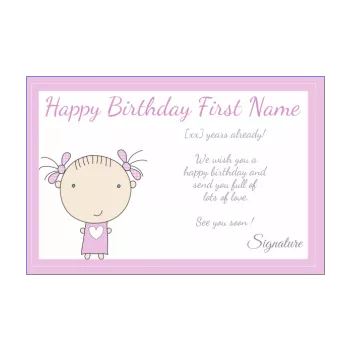happy birthday card baby drawing kid rose 