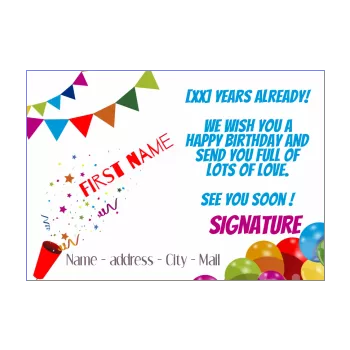 happy birthday card balloon confetti drawing kid 