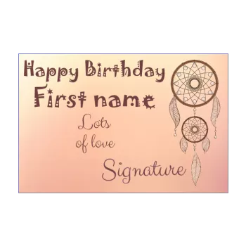 happy birthday card girl kid orange yellow 