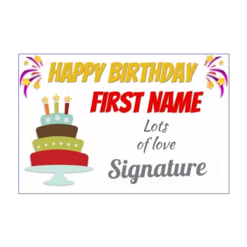 happy birthday card cake drawing kid star 