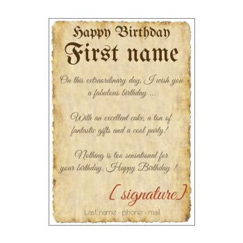 Birthday Menu Pirate Paper Parchment Free Template Card 28