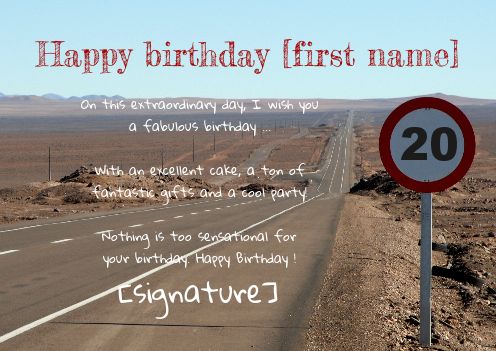 Happy Birthday Card Road free template