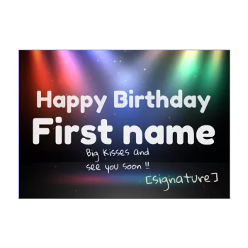 happy birthday card blue green light red 