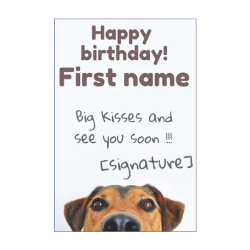 happy birthday card dog brown animals 