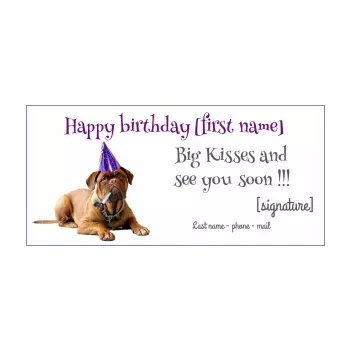 funny happy birthday card dog mauve animals 