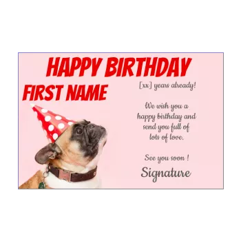 funny happy birthday card dog kid rose animals 