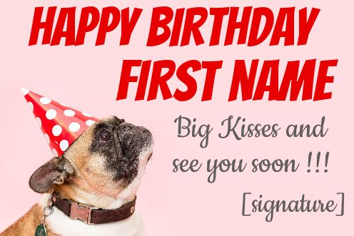 Funny Happy Birthday Card Dog free template