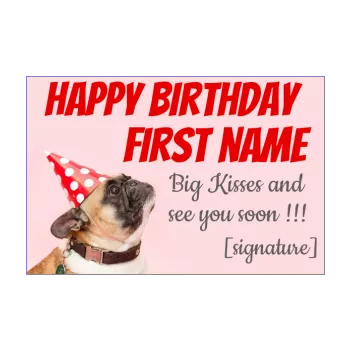 funny happy birthday card dog rose 