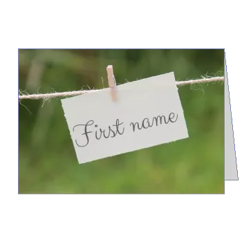 Birthday Card Label Garden Green virtual