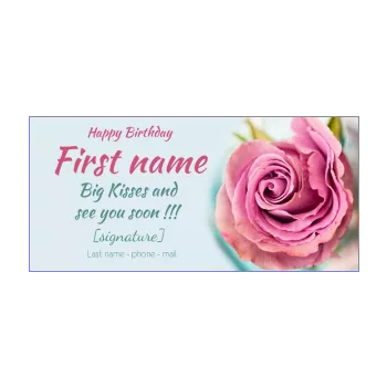 happy birthday card blue flower rose 