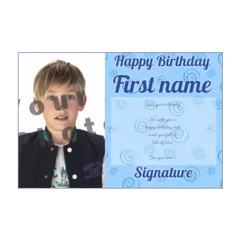 happy birthday card blue boy kid 