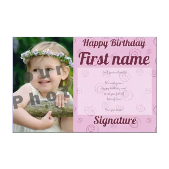 happy birthday card girl kid rose 