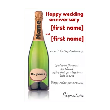 funny birthday wedding card bottle champagne green nuptials 