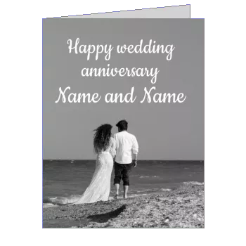 Birthday Wedding Card Beach Black virtual
