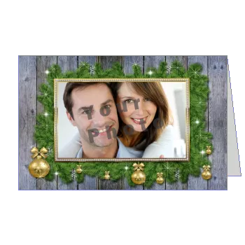 Card Wishes Best New Year with photo template