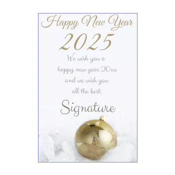 card wishes best new year ball snow yellow 