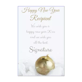 card wishes best new year ball snow yellow 