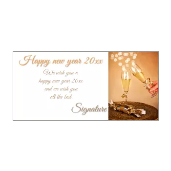 card wishes best new year champagne orange yellow alcohol 