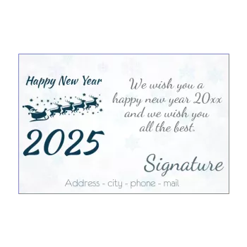 card wishes best new year blue snow 