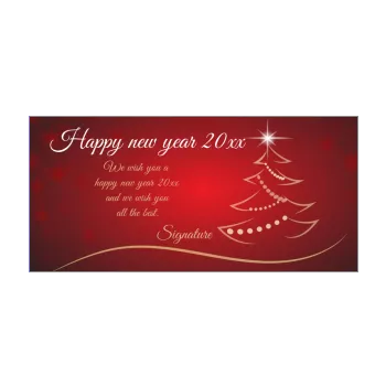 card wishes best new year fir red star yellow 