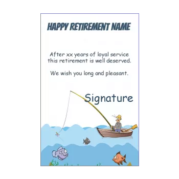 card congratulations wishes retirement peach blue fish sea 