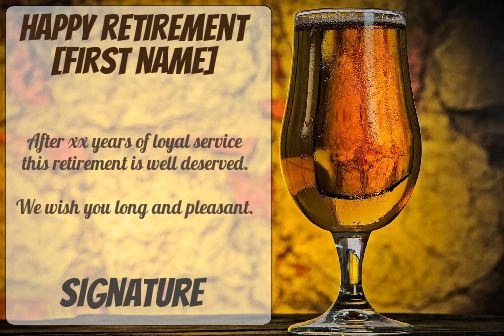 Card Congratulations Wishes Retirement Beer free template