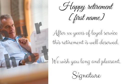 Card Congratulations Wishes Retirement White with photo template
