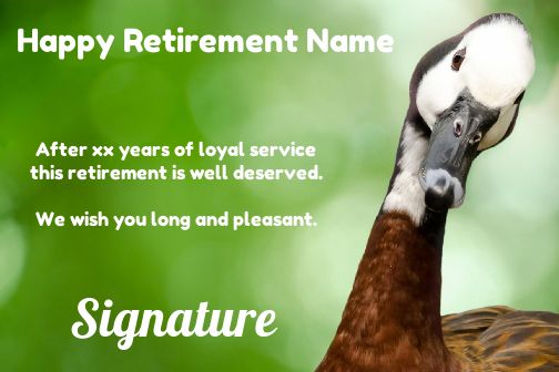 Card Congratulations Wishes Retirement Bird free template