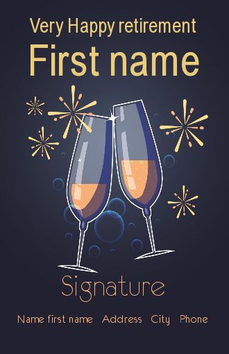 Card Congratulations Wishes Retirement Champagne free template