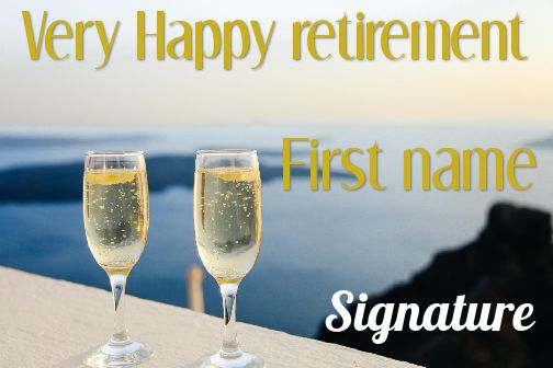 Card Congratulations Wishes Retirement Champagne free template