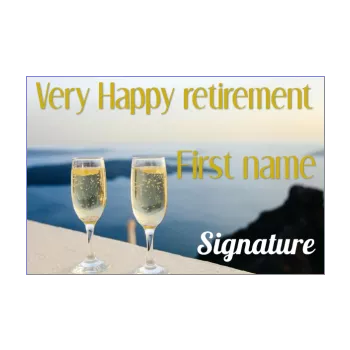 card congratulations wishes retirement champagne sea alcohol 