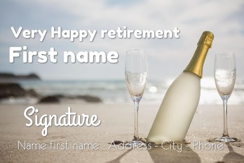 Card Congratulations Wishes Retirement Champagne free template