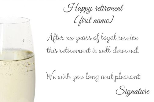 Card Congratulations Wishes Retirement Champagne free template