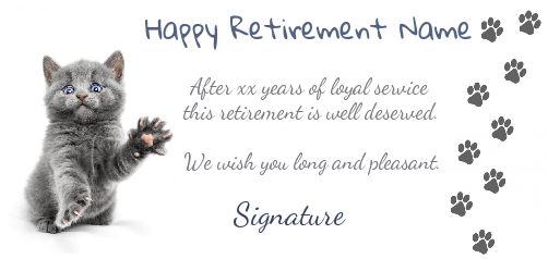 Card Congratulations Wishes Retirement Cat free template