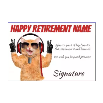 funny card congratulations wishes retirement cat 