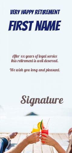 Card Congratulations Wishes Retirement Cocktail free template