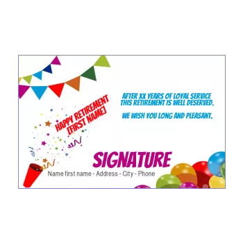 card congratulations wishes retirement balloon confetti drawing 