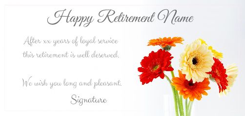 Card Congratulations Wishes Retirement Flower Garden free template ...