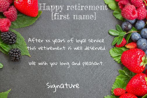 Card Congratulations Strawberry Wishes Retirement free template