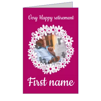 Card Congratulations Wishes Retirement Flower with photo template