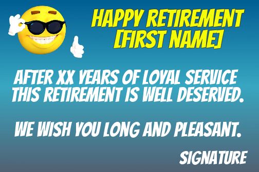 Card Congratulations Wishes Retirement Blue free template