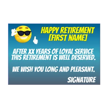 card congratulations wishes retirement blue yellow 