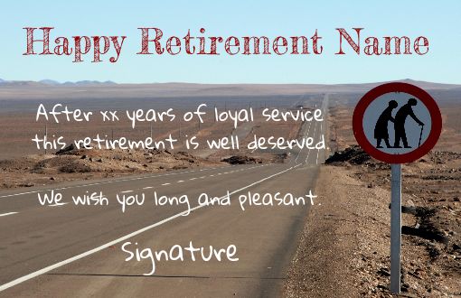 Card Congratulations Wishes Retirement Road free template